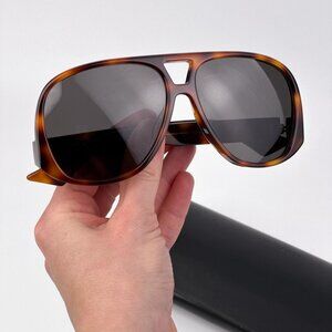 Saint Laurent SL652/F SOLACE 002 Unisex Sunglasses – Shiny Medium Havana / Black